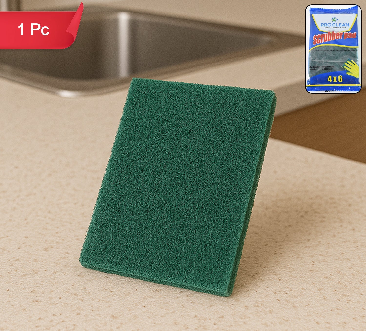 Pro Clean Heavy-duty Kitchen Scrubber Pad  4x6 Inch (1 Pc)