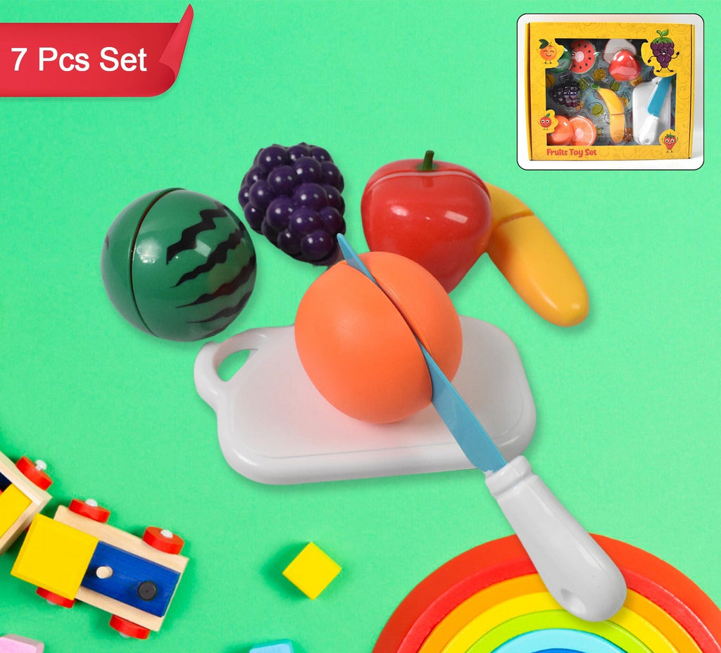 Realistic Sliceable Fruits Cutting Play Toy Set (7 Pcs Set)