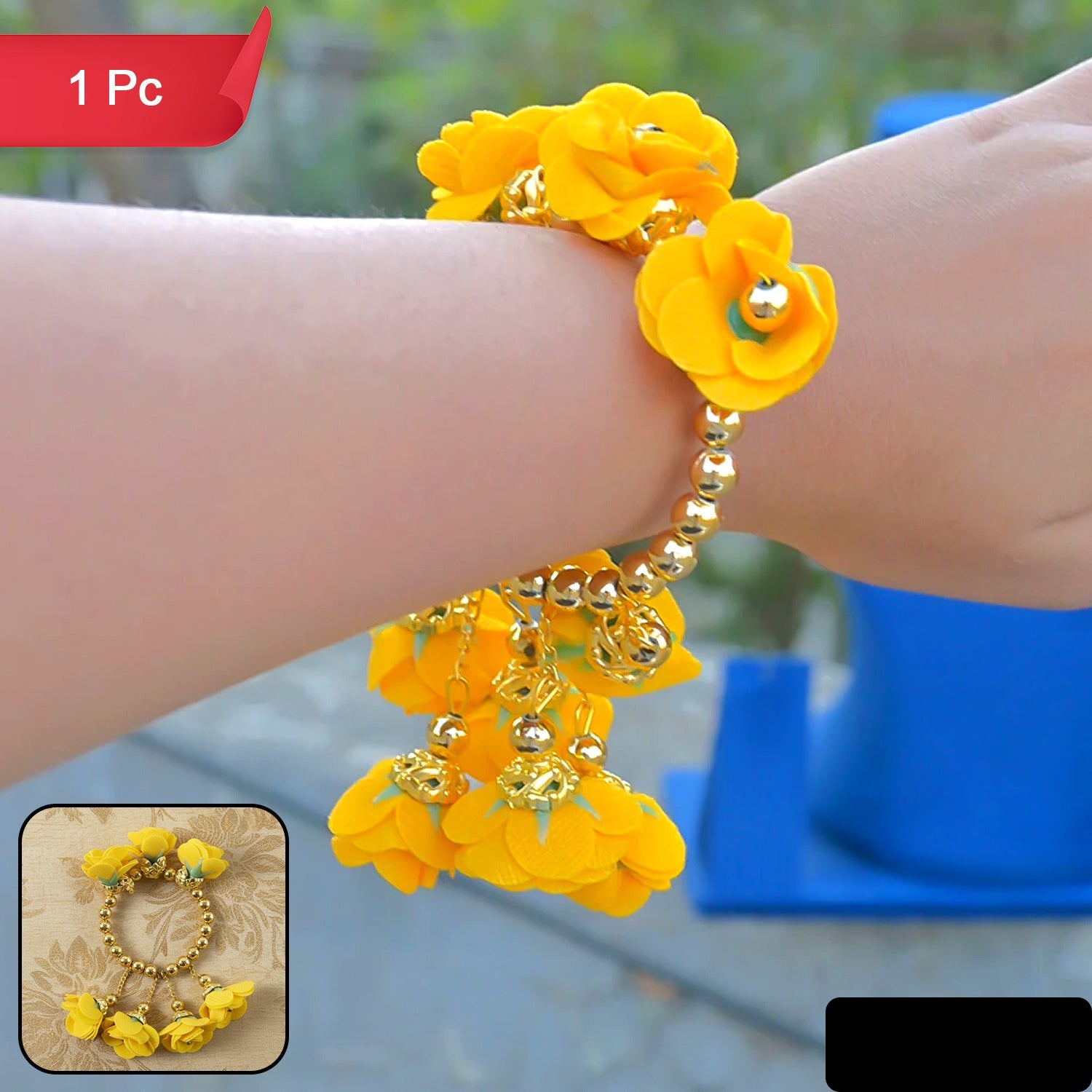 Traditional Pooja Wrist Ornament Haldi Kada Bracelet (1 Pc)
