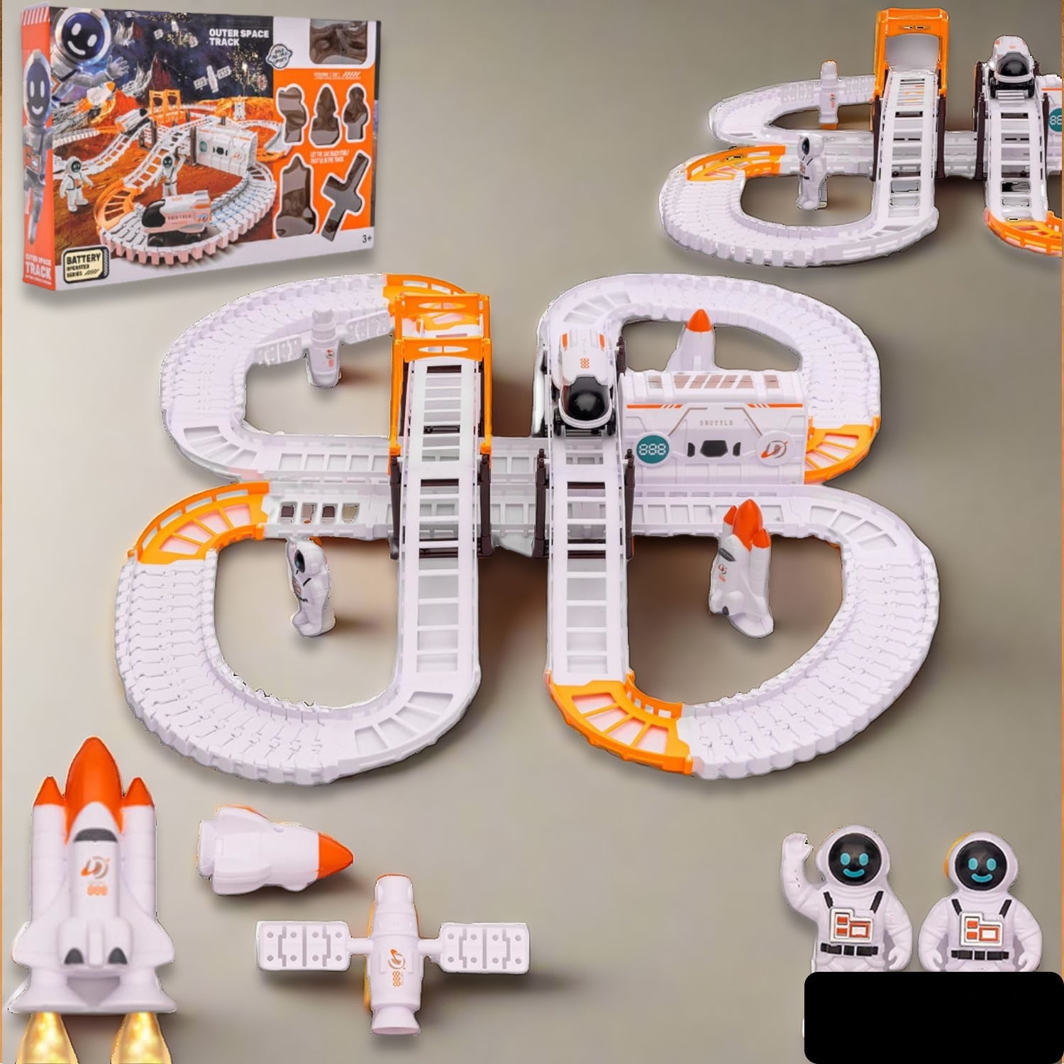 Outer Space Race Track Set For Kids Toys (1 Set)