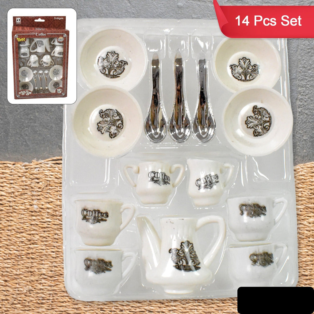 4445 Tickles Tea Toy Set  Coffee Kitchen Plastic Set Toy For Kids Boys  Girls (14 Pcs)