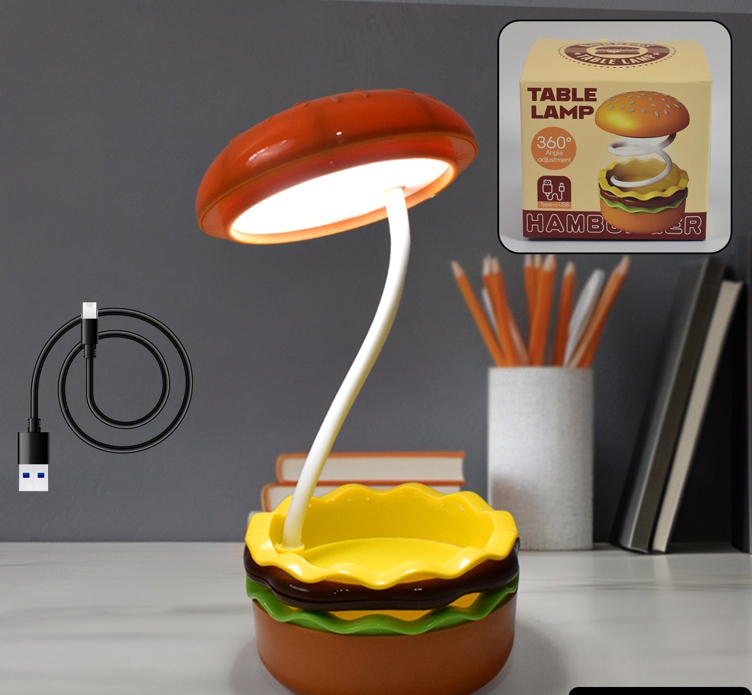 Burger Delight Folding Led Night Lamp (1 Pc)