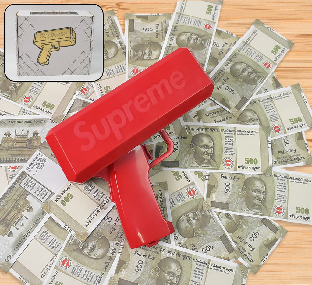 4514 Money Gun Shooter Cash Spray Gun Make It Rain Toy Gun Cash Cannon Money Gun Great Fun For Party Games Wedding Birthday